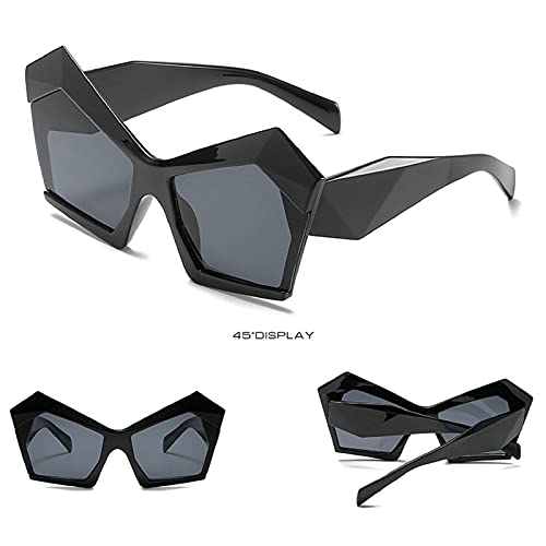 Oversized Irregular Cat Eye Sunglasses Women Retro Gradient Shades UV400 Exaggerated Large Men Champagne Sun Glasses4