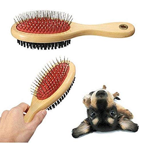 RvPaws 2 in 1 Nylon Bristles & Rounded Pins with Wooden Handle Dog, Cat, Puppy Pet Grooming Brush for Large and Adult Dogs of all breeds (Small) (B0C1X5QXCC) Amazon Price History, Amazon Price Tracker