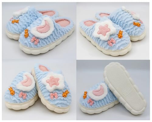 Image of Panihari Warm Slipper for Women's Fur Closed Toe Intresting Star Winter Fashion for House & Bedroom Home Indoor Outdoor Sandals (1 Pair)