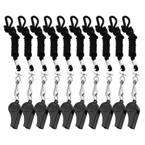 Set de 10 silbatos para árbitros con cordón negro miniatura 1