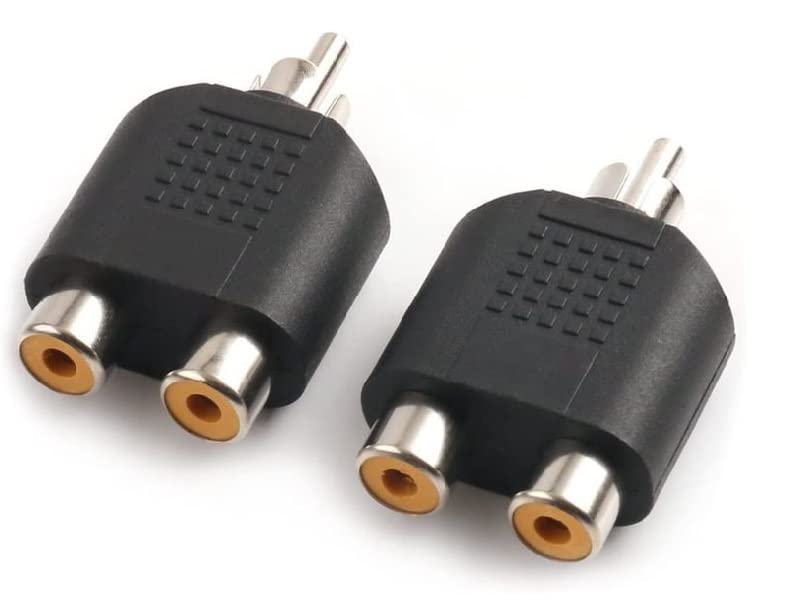 Erh India 2 Pcs Y Type RCA Male to Female Coupler Converter Connector Splitter for Audio Mixers, DJ Equipment, Home Theater Systems, Amplifiers etc.