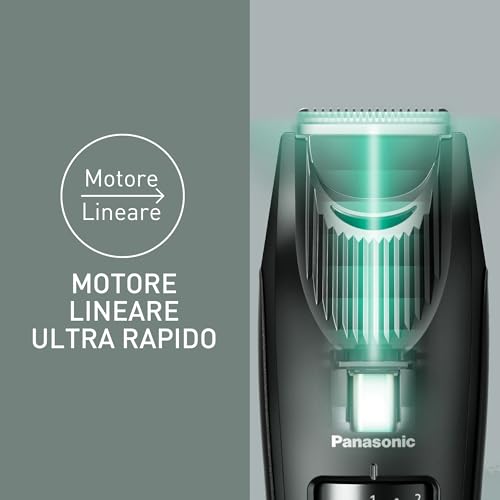 Panasonic ER-SB40-K803 Regolabarba da Uomo, Tagliacapelli Cordless Portatile Impermeabile, 20 Impostazioni di Lunghezza, Pettine, Funzionamento Senza Filo e con Cavo, Indicatore Batteria a LED, Nero - Immagine 5