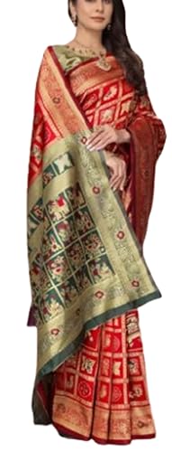 Generic green patola silk saree – image 2