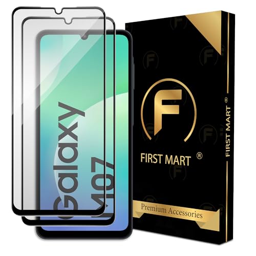 Image of FIRST MART Military Grade Gorilla Tempered Glass Compatible For Samsung Galaxy M07 5G (6.7 Inches) With Easy Installation Kit for Smartphone| Edge To Edge Coverage | Black, Pack of 2