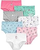 Carter's Girl's 7-Pack Weekday Stretch Cotton Panties, Pink Ballerina(34992511)/Heather Grey/White, 2-3