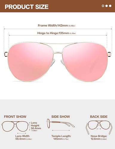 Image of BIRCEN Polarized Aviator Sunglasses Womens: Acetate Glasses UV Protection