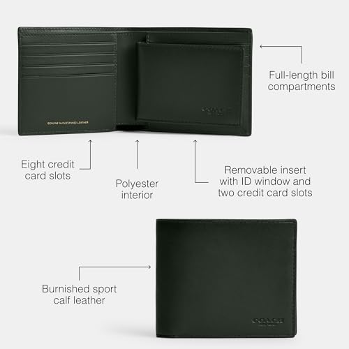 Coach 3 in 1 Wallet in Burnished Leather, Amazon Green3