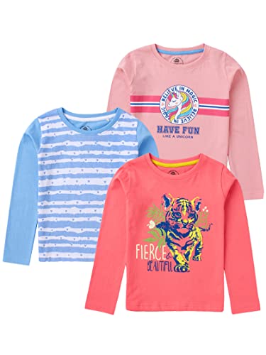 Image of Cub McPaws Girls Pack of 3 T-Shirts | Full Sleeves | 100% Cotton | 4 to 12 Years | Brilliant Basics Range