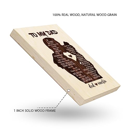 Bohva Fathers Day Personalized Gifts For Dad From Daughter, To My Dad Custom Wall Art With Name Print On Wood Customized Birthday Gifts Ideas Home Decor #TOP7