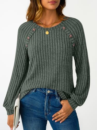 Image of LILLUSORY Womens Tops Long Sleeve Shirts Fall Lightweight Sweaters