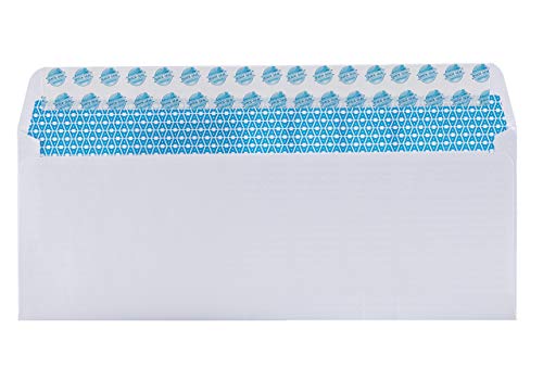 #10 Custom Printed Security Tinted Self–Seal Envelopes - Personalized With Logo And Address/Return Address Imprinted -Size 4-1/8 X 9-1/2" -White -24 Lb -Box Of 500 Count (74010) #TOP4