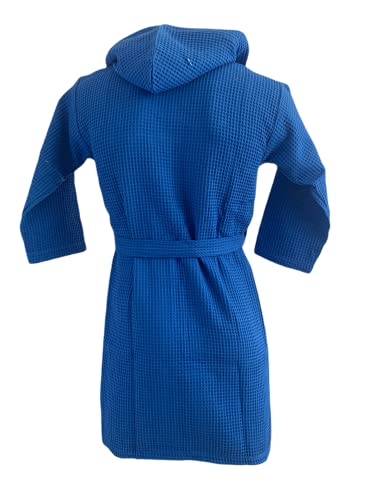 Albornoz para Niño, Bata Infantil 100% Algodón - Color Azul - Talla 10/12 Años