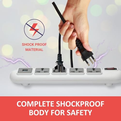 Image of SP50 - 5-Socket Power Strip | Surge Protection, Copper Cable & Reset Switch | 2m ABS Body, 3-Year Warranty