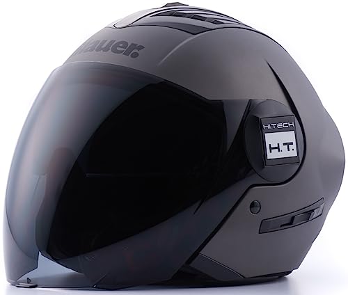 Casque jet Blauer Real Mono Titanium Matt S 54 56 protection scooter