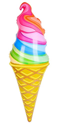 2 Pieces HUGE RAINBOW ICE CREAM CONE 36 INCH INFLATABLE BLOWUP TOY