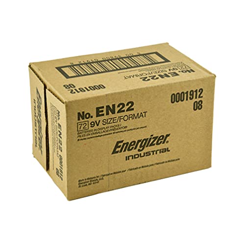 Energizer Industrial 9V Lot de 6 Paquets de 12 Piles alcalines 72 Piles Cover