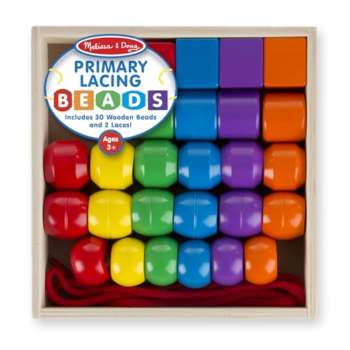 Melissa & Doug Primary Lacing Beads - 30 Wooden Beads and 2 Laces for Toddlers - image 9