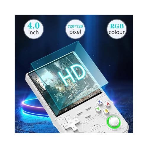 gamesoul R36 Ultra Retro Handheld Game Console, 4.0 Inch IPS Screen, 64G Storage, 20000+ Games, 3000mAh Rechargeable, Linux, Blue 3 41mf OA4zwL