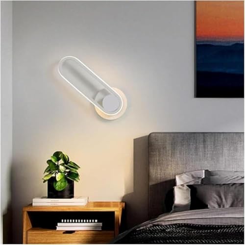 Aplique de Pared LED Moderno, Giratorio, para Interiores, Dormitorio, lámpara de Lectura, lámpara de Pared de Hierro acrílico, lámpara de araña (luz Blanca Neutra)