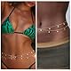 FloralGrace 1 Stück Gold Taillenkette, vergoldete Bauchkette, einstellbar, wasserfest, sexy Bikini Taillenperlen für Damen, Satellitenperlen, Diamant, Schmuck für Frauen