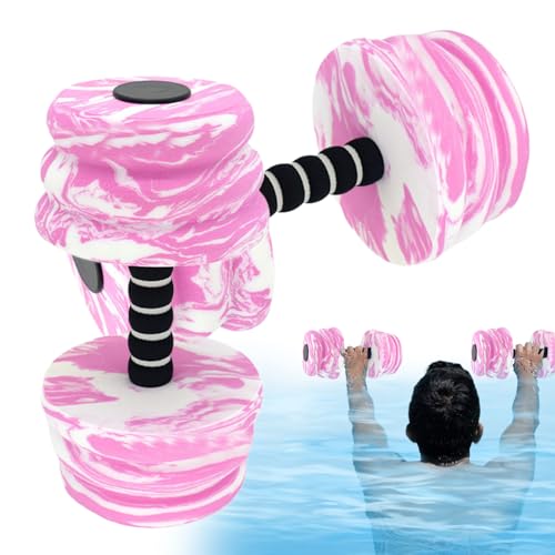 Conjunto de mancuernas, pesos de ejercicio,Las pesas de agua para el ejercicio de la piscina - Equipo de espuma impermeable 2 piezas Diseño colorido para natación Actividades de entrenamiento deportiv