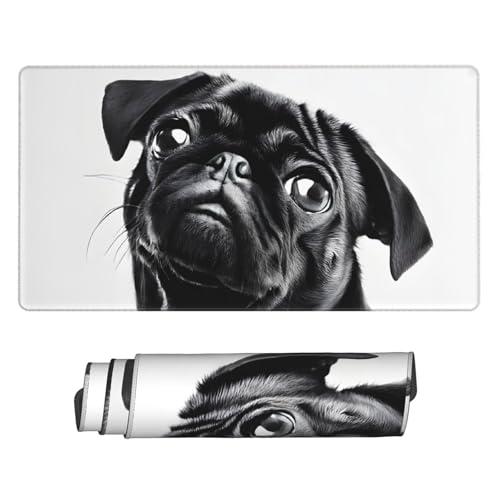 Tapis de souris de jeu extra large noir, tapis long XXL pour fournitures de bureau et portable