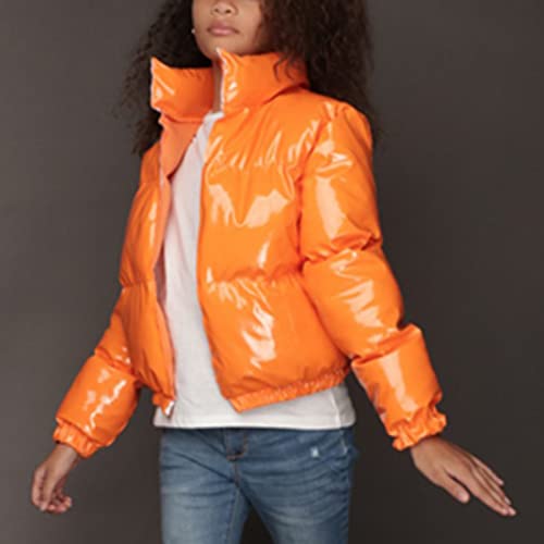Amebelle Toddler Baby Girl Boy Unisex Warm Stand Collar Lightweight Zip Up Down Jacket Coats(1672-Orange-3T) #TOP1
