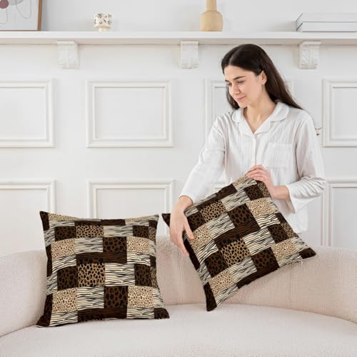 Housse de coussin motif léopard noir guépard zèbre abstrait 50x50 - 5