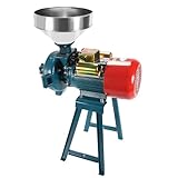 Mulino elettrico per cereali 2200 W mulino per grano commerciale in acciaio inox con imbuto autoportante a secco e umido per mulini per cereali, mercati vegetali 1400 giri/min