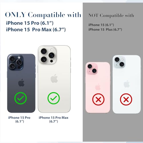 Goton for iPhone 15 Pro Max/iPhone 15 Pro Camera Lens Protector, Bling Tempered Glass Camera Screen Protector Glitter Diamond Metal Lens Cover for 15 Pro Max / 15 Pro Camera Accessories Pink