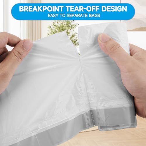 Ryobyo 180 Counts Drawstring Small Trash Bags 2-4 Gallon, 4 Gallon Mini Trash Bag Extra Strong, Small Garbage Bags Unscented, Stretchy, Quick Cinch for Bathroom Bedroom Office,White