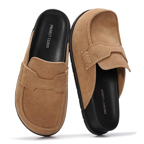 Image of Project Cloud 100% Genuine Leather Womens Clogs - Plush & Soft Insole with Arch Support Non Slip Mules & Clogs for Women Footwear - Water Resistant Women Shoes (Foamy)