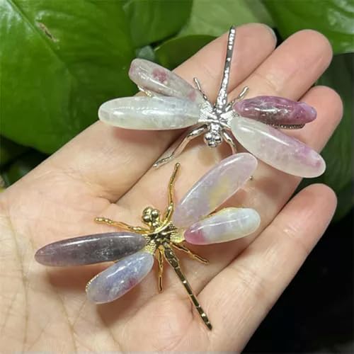Crâne de Libellule en Quartz Naturel, Cristal de Quartz, Fait à la Main, Cadeau à Faire soi-même, 1 pièce, Tourmaline