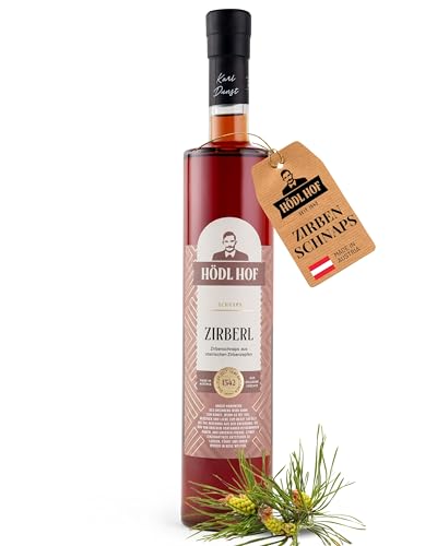 Hödl Hof Zirben-Schnaps 0 5L I Hochwertiger Zirbenschnaps aus steirischen Zirbenzapfen I Feinster Premium-Schnaps mit süßbitteren & würzigen Holznoten I Edle Spirituose 25% vol