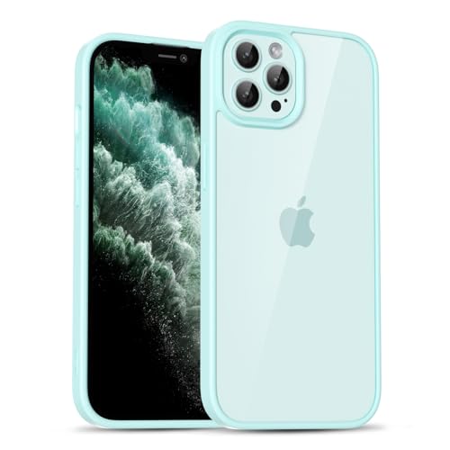 uvcoat for iPhone 11 Pro Max Case Clear, Cute Transparent 11 Pro Max Phone Case Hard Shell & Soft Silicone Bumper & Clear Back, Acrylic Plastic TPU Non Yellowing Phone Cover for Women, Teal