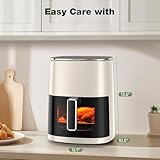 Air Fryer 12-in-1,Large Air Fryer 6QT, Square Airfryers Non Toxic, Cooking, Fries, Custard, Chicken Wings, Sea Food, Vegetabels, Nonstick & Easy-Clean Basket, Beige