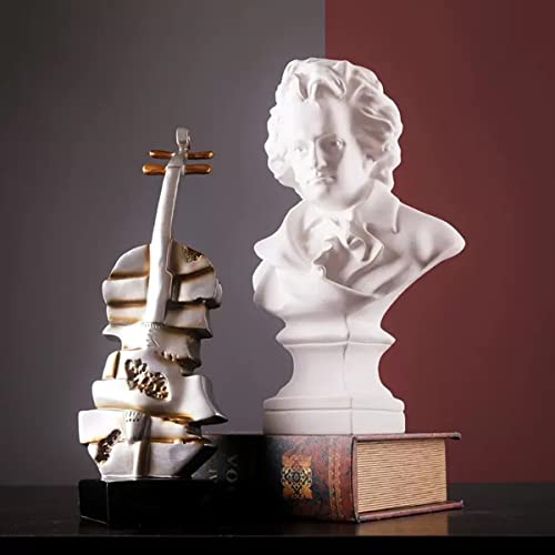 PIGPIGFLY Beethoven Büste Statue,Klassische Musik Komponist,Deko Wohnzimmer,Home Store Dekoration, Modern Abstract Kunst Skulpturen Deko, Bürodekorationen,Polyresin, Geschenk