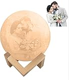 lampara fotografia retro Seguro y ecológico: la lámpara de luna personalizada con foto está hecha principalmente de PLA, que está hecha de almidón de plantas, que es un material inodoro, no tóxico y amigable. La lámpara de luna personalizada brillante es más duradera y resistente que otras.