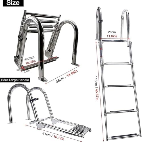 Escalera para piscina exterior 4 peldaños antideslizante miniatura 4