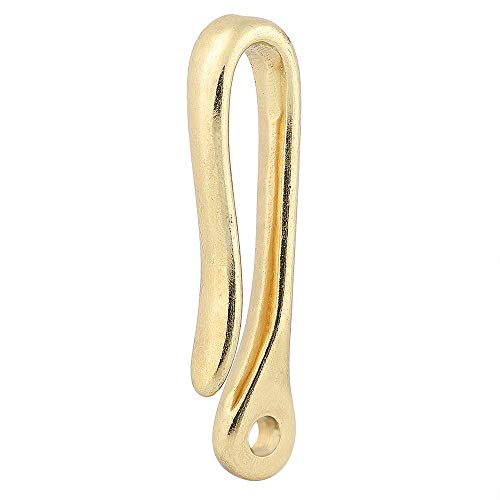 GTHER Chaveiro de gancho de peixe de 60 mm, chaveiro de gancho em U de latão sólido, clipe de bolso,
