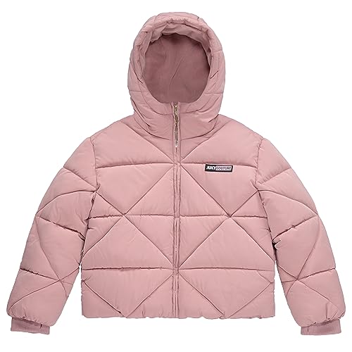 Image of Juicy Couture Girls Coat, Faux Fur Hooded Winter Jacket, Warm Padded Parka Hoodie, Kids Heavyweight Winter Coat