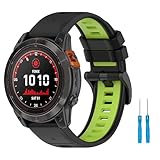WalkerFit Cinturino in silicone bicolore da 22 mm a sgancio rapido per Garmin Fenix 8/7/7Pro/EPIX Gen2 47/51 mm, Instinct 2 45/50 mm, per cinturini per smartwatch Approach S62, Quatix5/5S, Forerunner