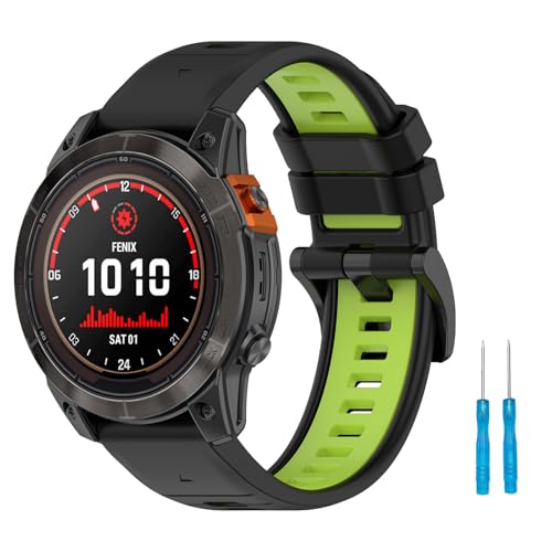 Bracelet silicone bicolore 22mm ultra-résistant pour Garmin Fenix 8 et Epix