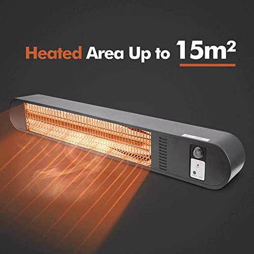 Outdoor Patio Heater, 1500W Ceiling Mount Infrared Heater, Instant Warm, IP65 Waterproof for Gazebo, Umbrella, Parasol, Patio Heater - Image 2