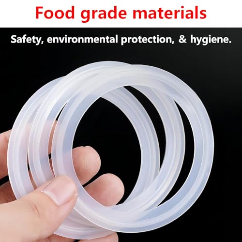 Ctyjia 3 Stücke Silikon Dichtungsring Unterlegscheibe, Tri-Clamp Dichtung, 72mm ID, für OD 91mm Sanitärrohr Schweißzwinge