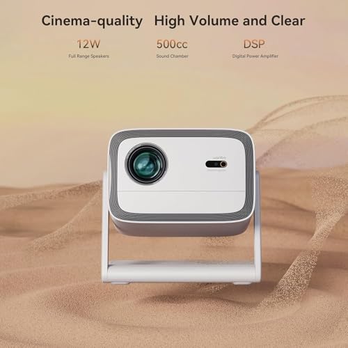 Image of WANBO Vali 1, Native 1080P Fully Automatic, Smart Home Projector 4K Ultra HD, DRM L1, 900 ANSI | Voice Assistant | Chromecast | Android TV 11.0 | 12W Speaker | WiFi, BT | White