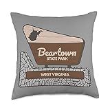 Beartown State Park West Virginia WV Souvenirs Beartown State Park West Virginia Welcome Sign Souvenir Throw Pillow, 18x18, Multicolor