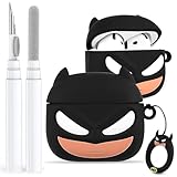 for AirPods 4 Case Cover 2024, 3D Cartoon Character Anime,Silicone Shockproof Protective Case with Cleaner Kit & Keychain,Case Compatible with AirPods 4th Generation Cover for Girls Boys (Bat-manzz)