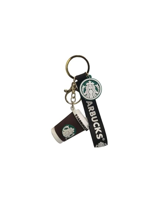 7 dots Bliss Silicone Coffee Mug Keychain - Brown (Pack of 1)