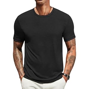 COOFANDY T Shirt Herren Kurzarm Sommer Tshirt Rundhals T-Shirt Unterhemd Einfarbig Basic Tshirt für Männer